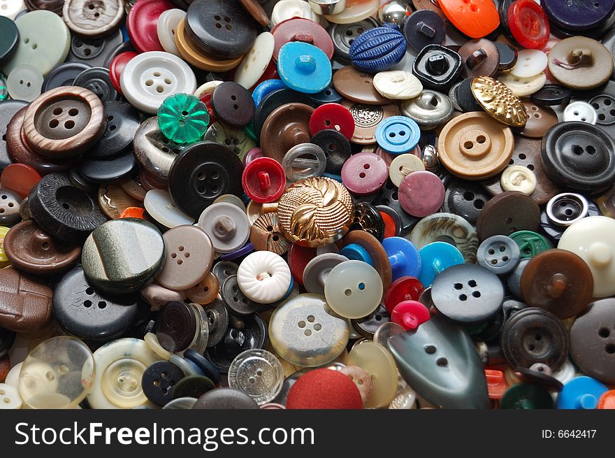 Lots of vintage clothes buttons