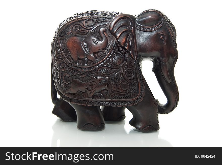 Red Wooden Elephant