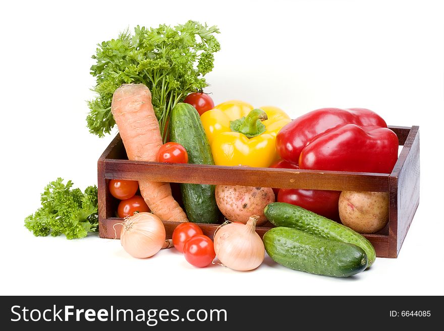 Vegetable collection on a white background