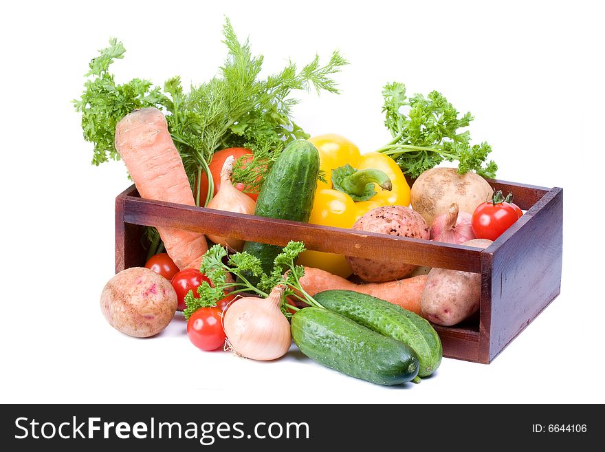 Vegetable collection on a white background