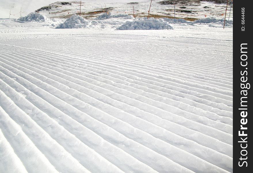 View on ratrak tracks,alps