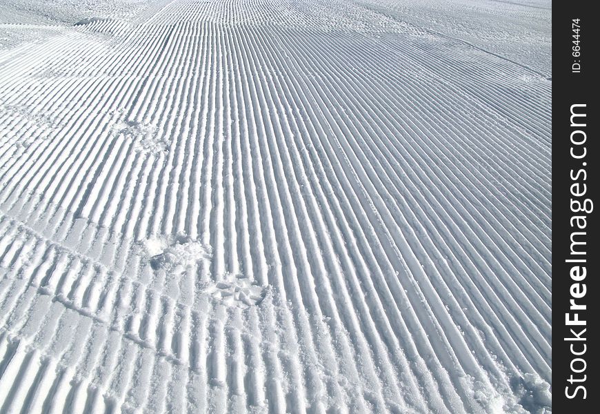 View on ratrak tracks,alps