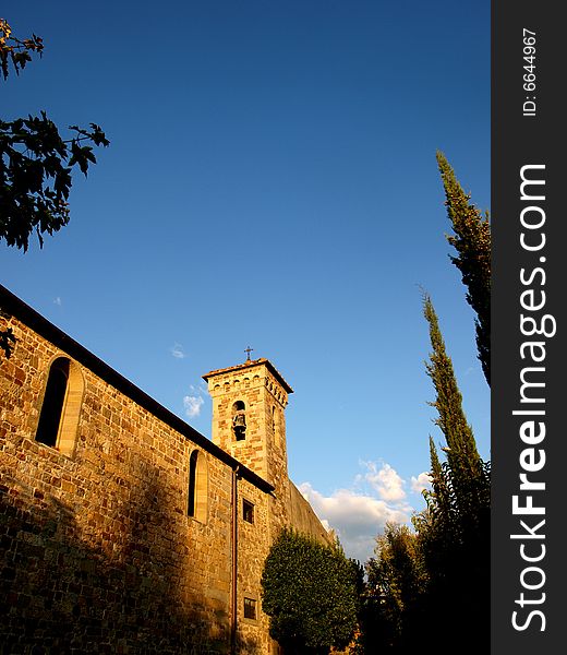 A pictoresque shot of a countryside church un Florence neighbours