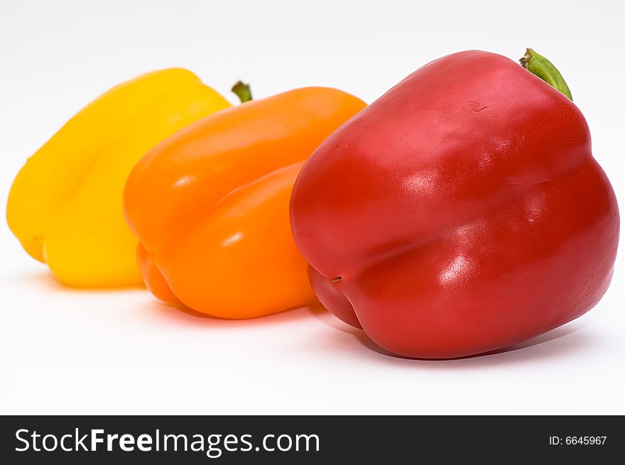 Sweet pepper paprika, isolated on white