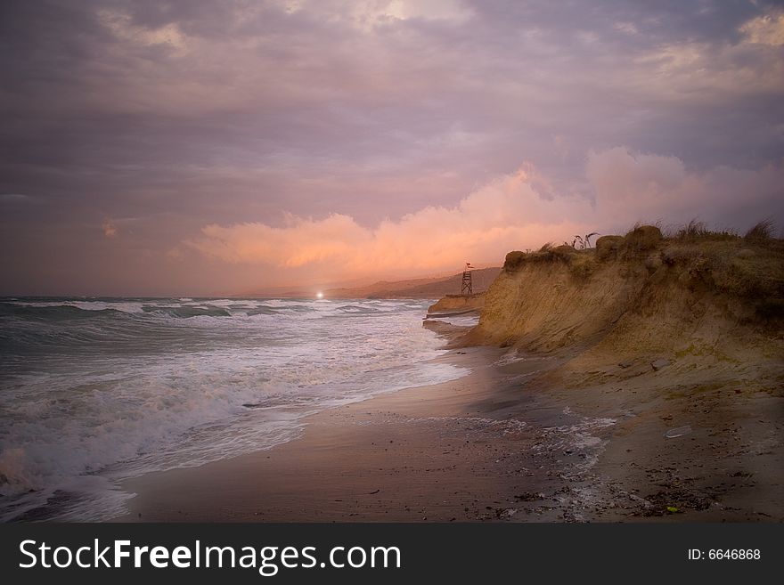 The new day and the new hope.Red Sky.Black sea-Bulgaria-2008 The sun punctures a road for itself in its oort clouds.Calo.The Bulgarian Black Sea Coast covers the whole eastern border of Bulgaria.