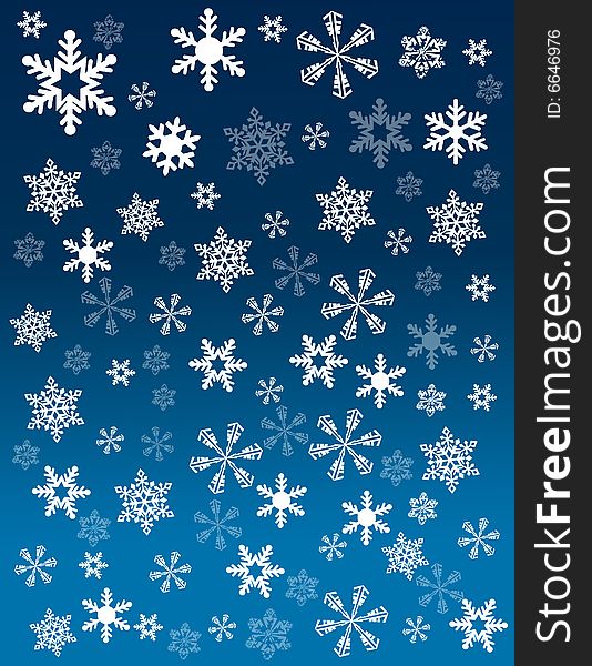 Snowflakes On Blue Background