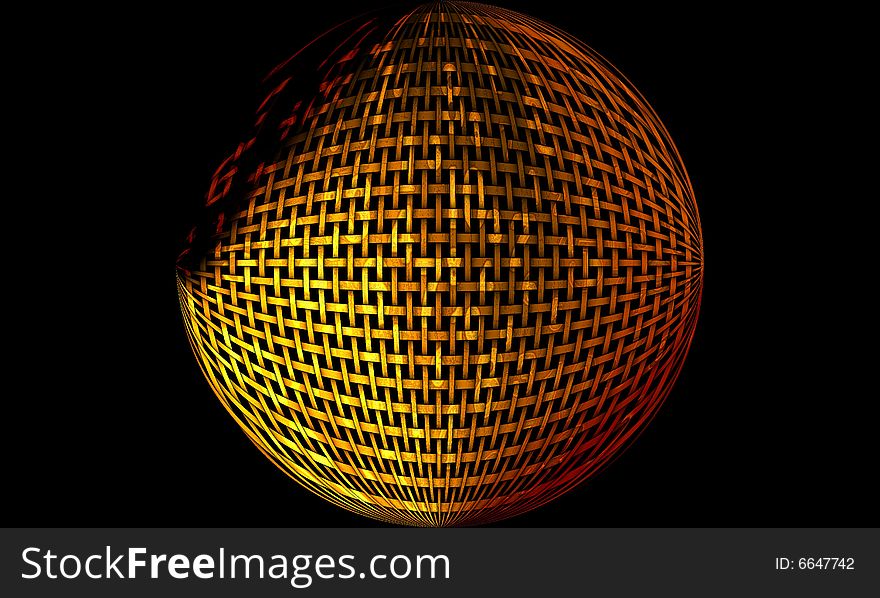 A digital image of a wicker ball generated on a computer. A digital image of a wicker ball generated on a computer.