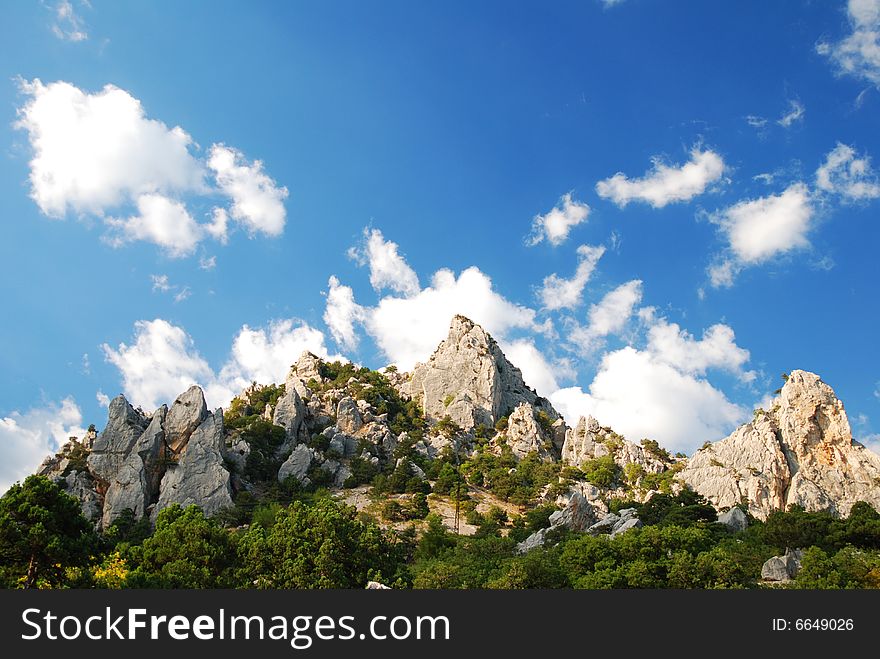 Beautiful mountains in Crimea, Simeiz