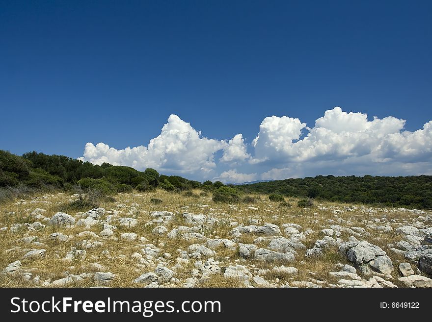 Island Pag landscape during summer, Croatia. Island Pag landscape during summer, Croatia
