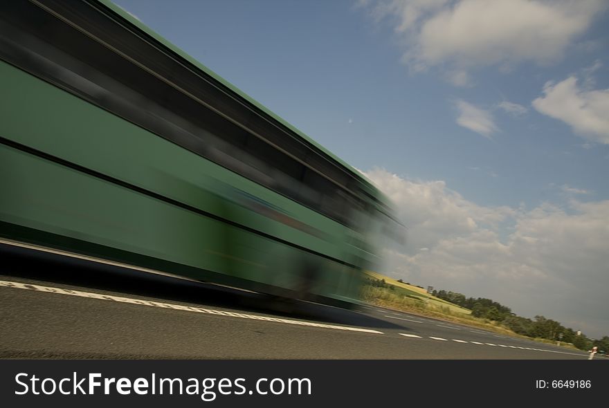 Traveling by bus by countryside. Traveling by bus by countryside