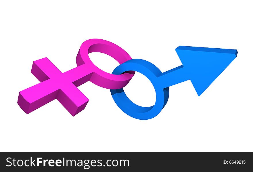 3d render of male and female symbols