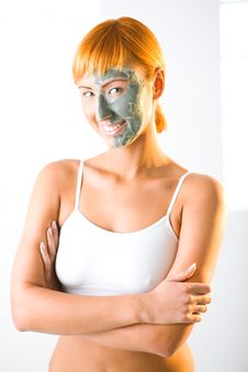 Facial Green Mask Royalty Free Stock Photography Facial Green Mask Royalty Free Stock Photography