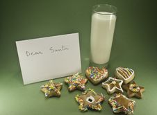Cookies, Milk And A Letter To Santa Stock Image