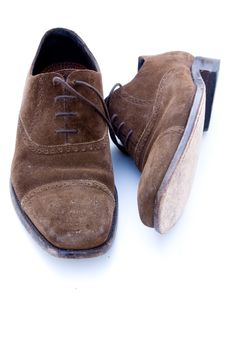 Used Brown Suede Shoes Stock Photography Used Brown Suede Shoes Stock Photography