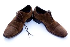 Used Brown Suede Shoes Royalty Free Stock Photography Used Brown Suede Shoes Royalty Free Stock Photography