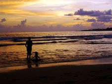 Mother And Daughter On Beach Stock Photography Mother And Daughter On Beach Stock Photography