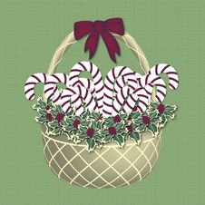 Gold Candy Cane Basket Royalty Free Stock Image Gold Candy Cane Basket Royalty Free Stock Image