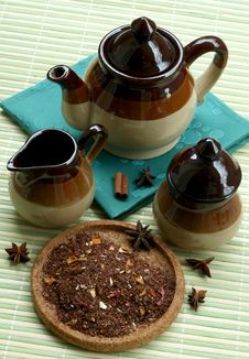 The Tea Set And The Dry Fruit Tea Royalty Free Stock Images The Tea Set And The Dry Fruit Tea Royalty Free Stock Images
