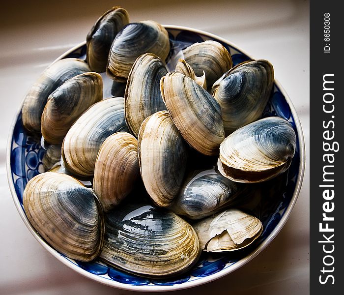 A bowl of fresh cockle directly from the sea