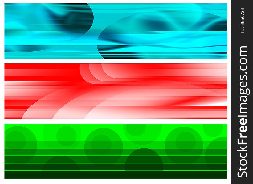 Cyan Red White Green Banners