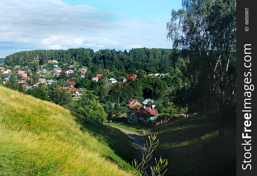 A view of the small russian town of Plyos. A view of the small russian town of Plyos