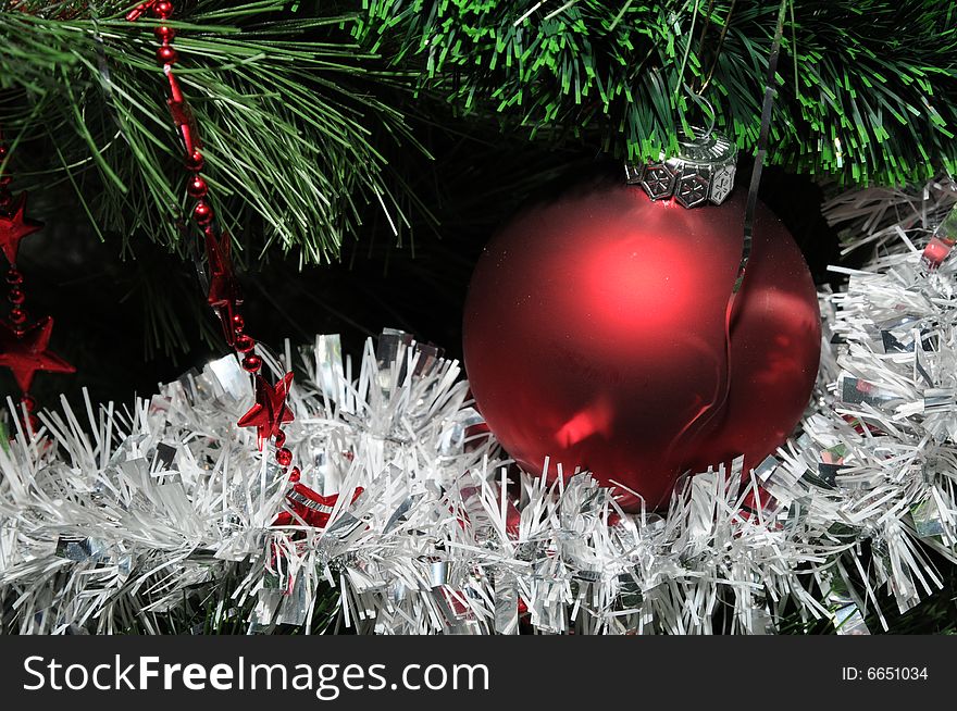 Christmas tree with shiny decoration