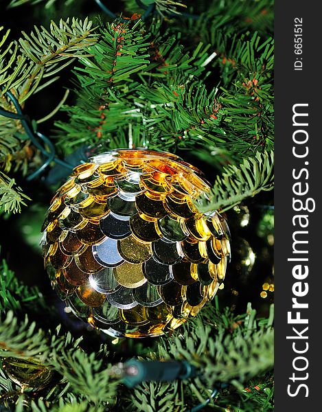 Christmas tree with shiny decoration