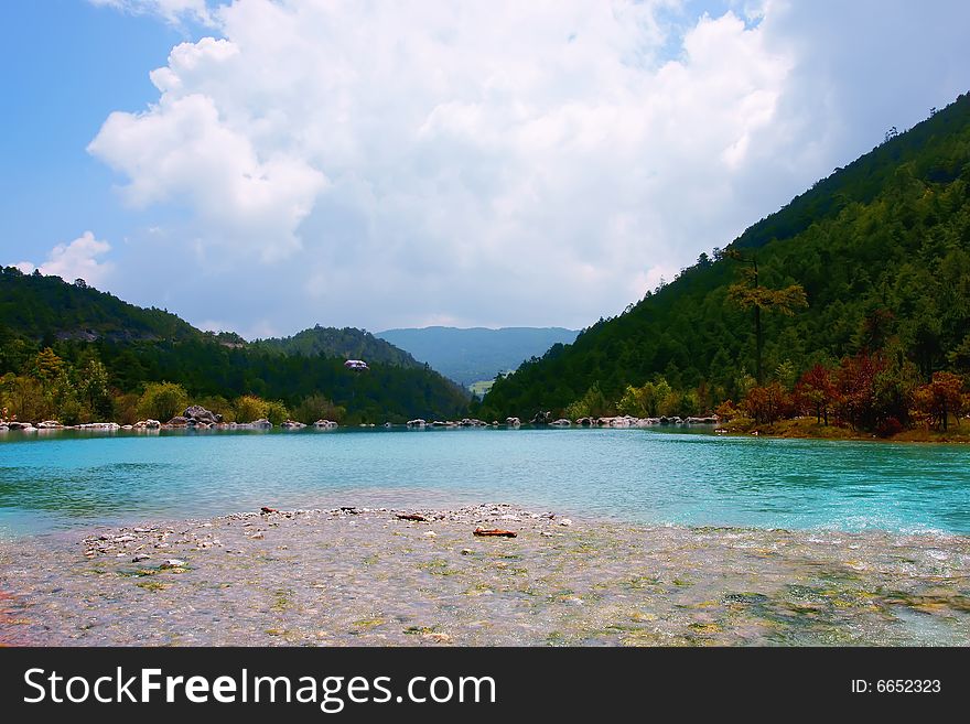 The landscape near yulong snow mountain in china. The landscape near yulong snow mountain in china