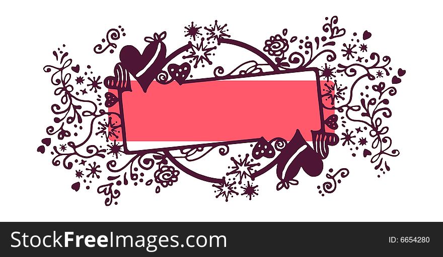 Vector sketchy frame for Valentine. Vector sketchy frame for Valentine