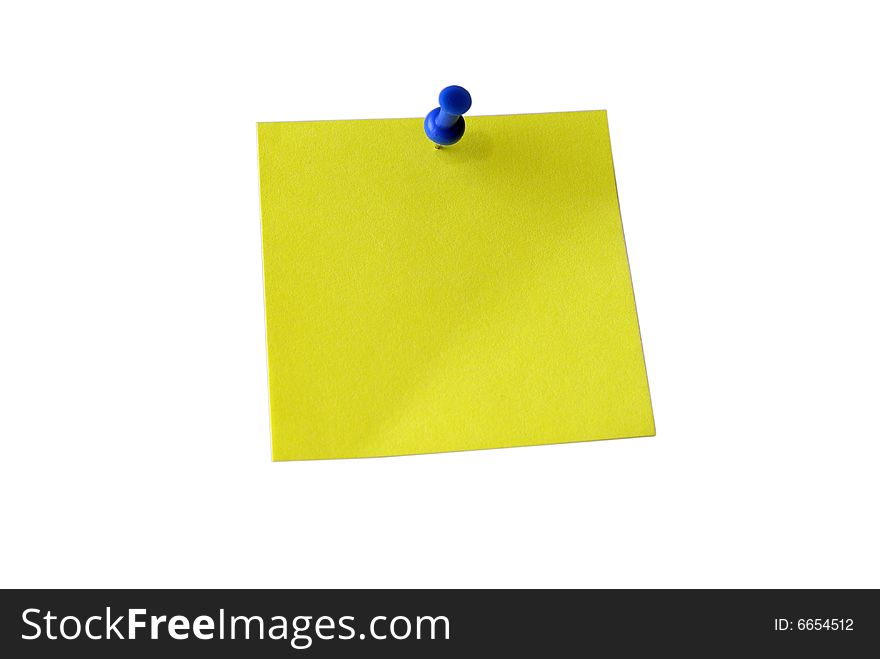 Yellow Sticky Note. Clipping Path.