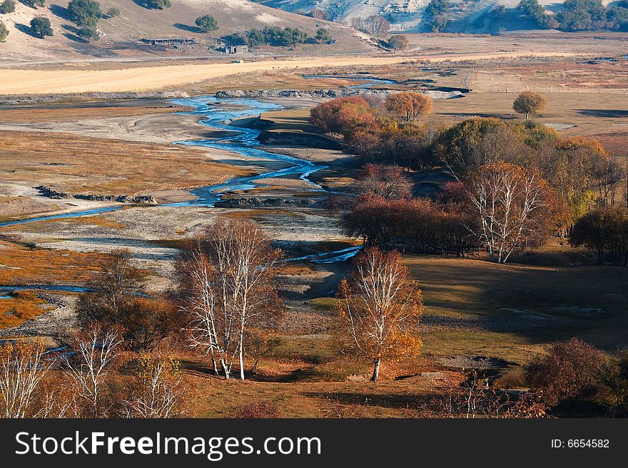 Bashang grassland in Inter-Mongolia  of China, a famous and beautiful and colourful place to visit