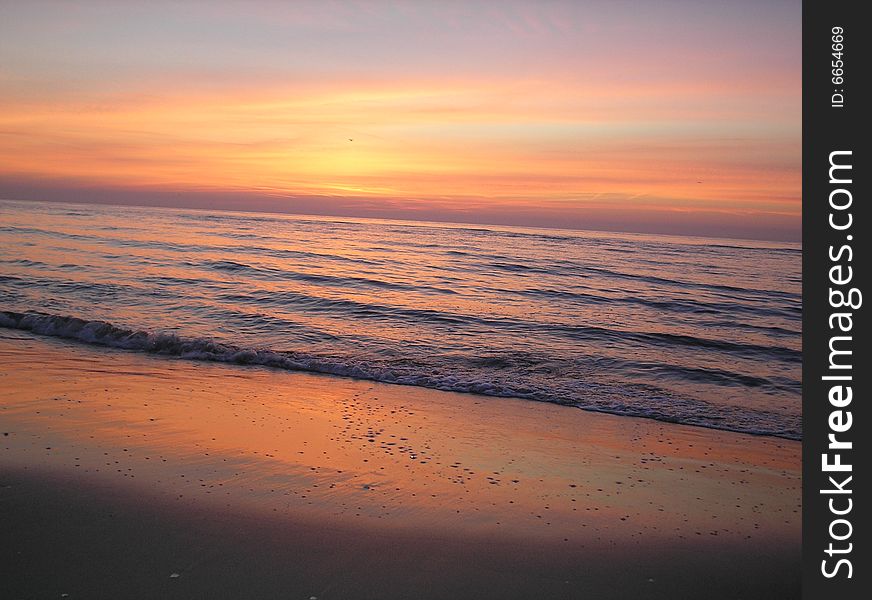 Exulting The Sunset with beauifull sky overlooking the sea