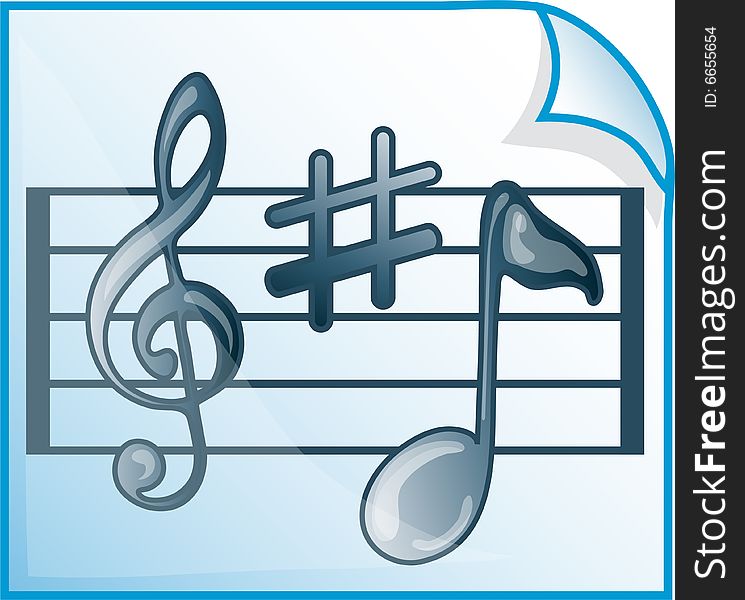 Musical scores icon or symbol