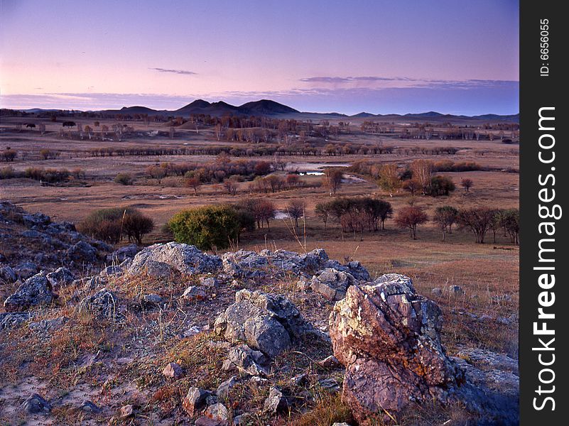 A golden autumn field,it is named bashang.