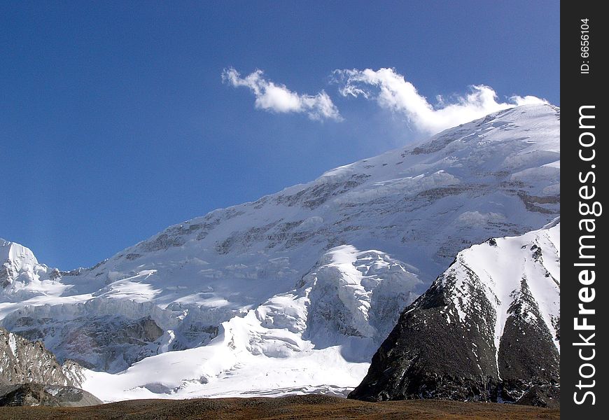 Snow mountain-Mt.Muztahgata in Xinjiang, China which 7745 meter altitude .