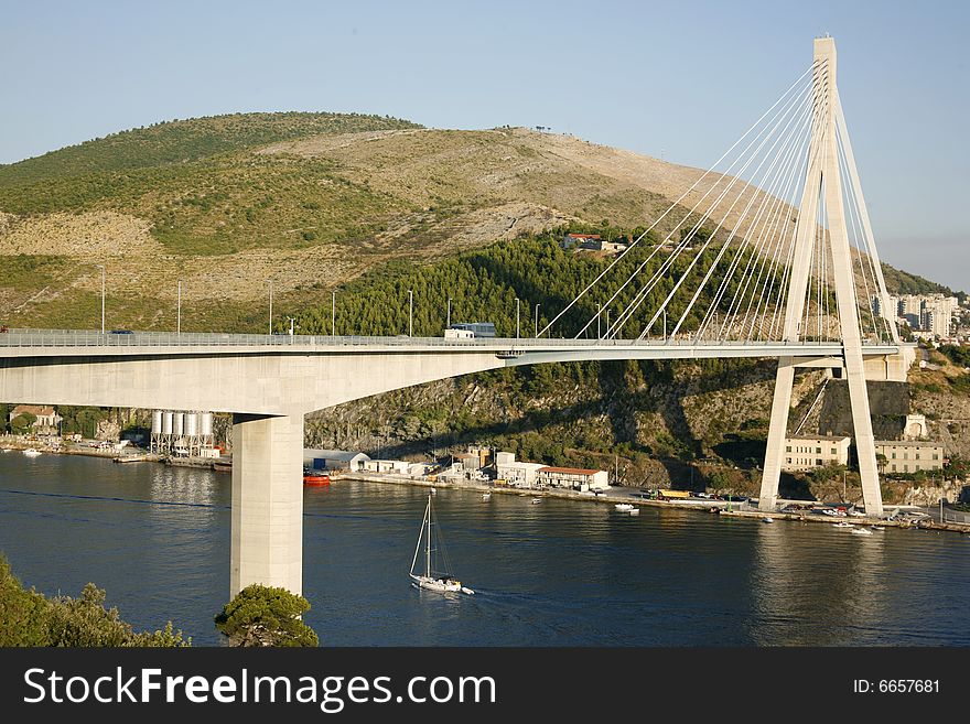 Bridge at the entrance of the city of Dubrovnik in Croatia