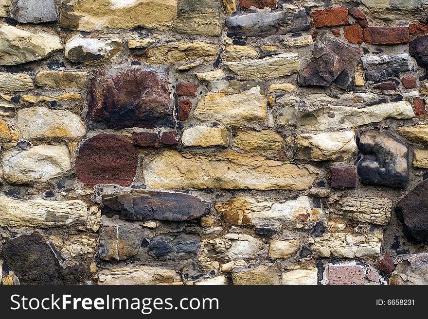 Ancient stone wall of a castle