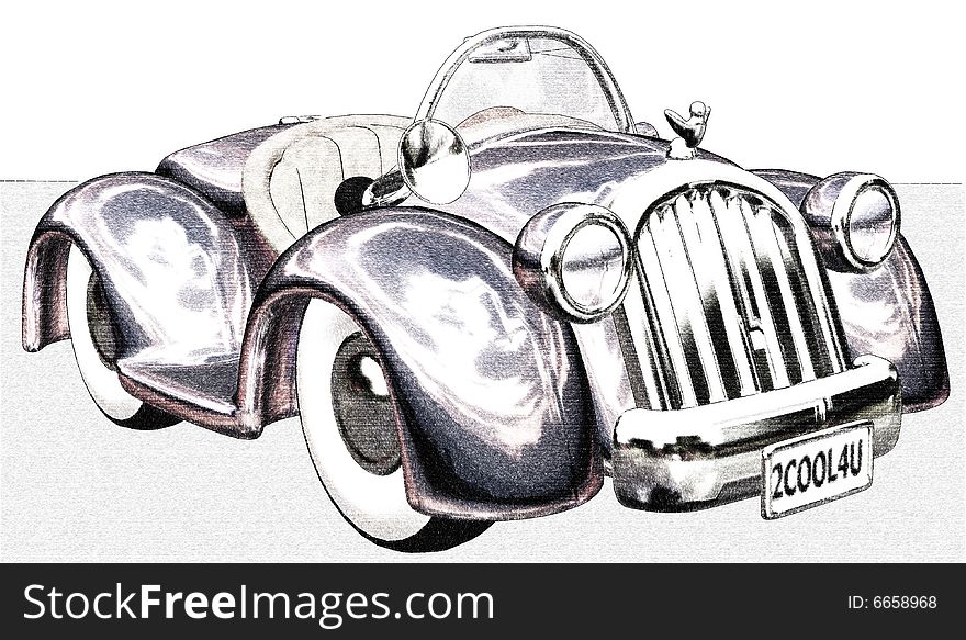 Adorable sketch of a toonmobile!. Adorable sketch of a toonmobile!