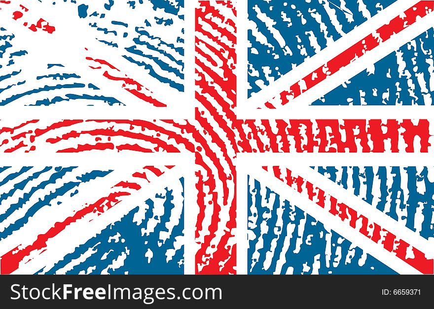 Fingerprinted flag of United Kingdom