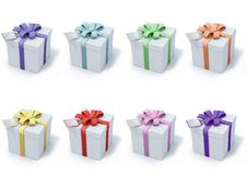 Four Present Boxes On White Background Stock Photography Four Present Boxes On White Background Stock Photography