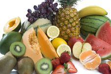 A Heap Of Cut Tropical Fruits Royalty Free Stock Photography A Heap Of Cut Tropical Fruits Royalty Free Stock Photography