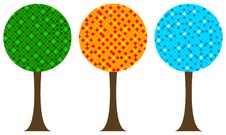 Summer/spring, Autumn And Winter Trees Royalty Free Stock Photography Summer/spring, Autumn And Winter Trees Royalty Free Stock Photography