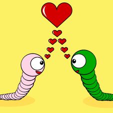 Worms In Love Royalty Free Stock Photo
