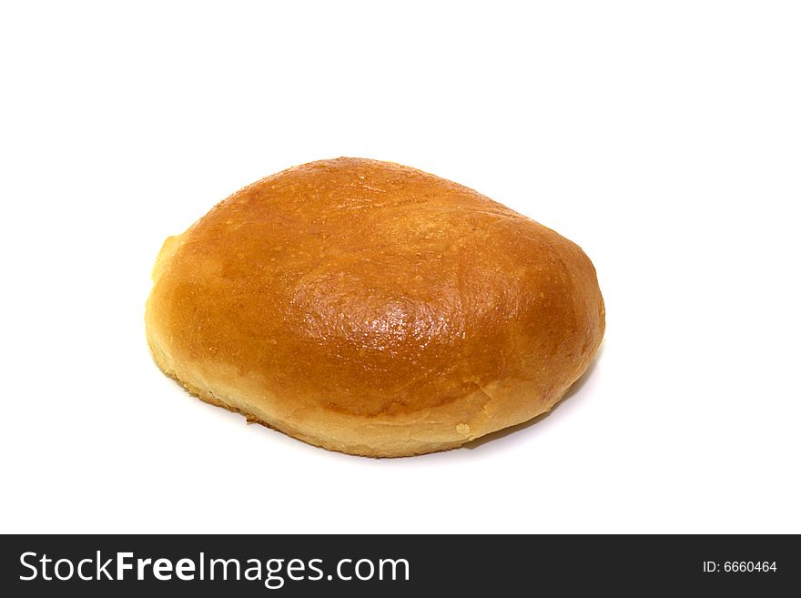 Freshly baked patty isolated over white