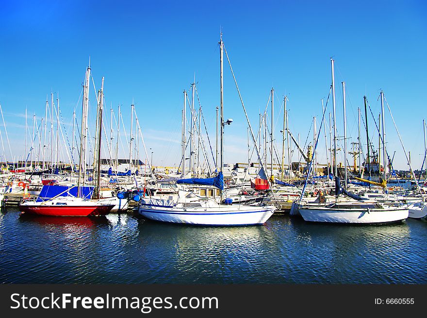 Pictorial scene in sunny weather with yachts. Pictorial scene in sunny weather with yachts