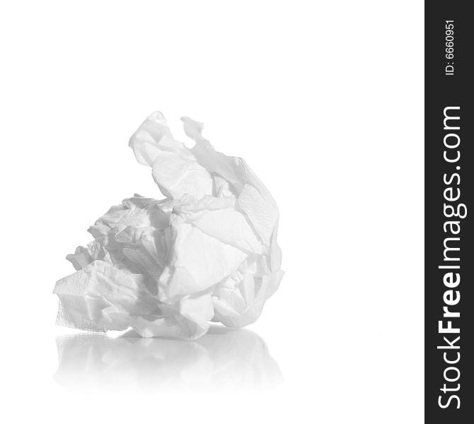 Crumpled ball of paper on white background. Crumpled ball of paper on white background