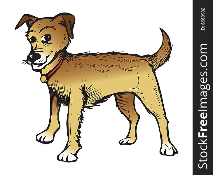 Cartoon illustration of an terrier dog