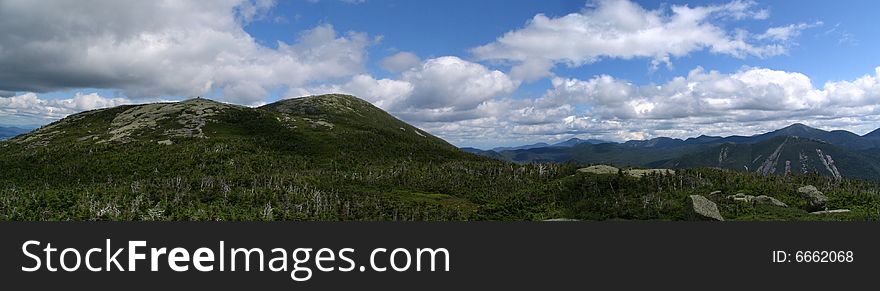 Looking north along the ridge of the McIntyre Mountain Range in the High Peaks Region of the Adirondack Park in New York State. Looking north along the ridge of the McIntyre Mountain Range in the High Peaks Region of the Adirondack Park in New York State