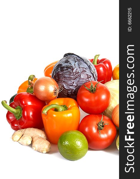 Fresh vegetables isolated on a white background. Fresh vegetables isolated on a white background.