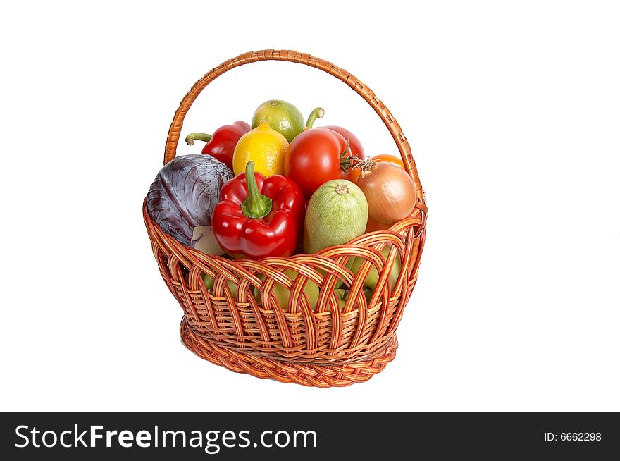 Fresh Vegetables In A Basket.